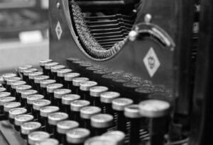 Vintage typewriter with black keys