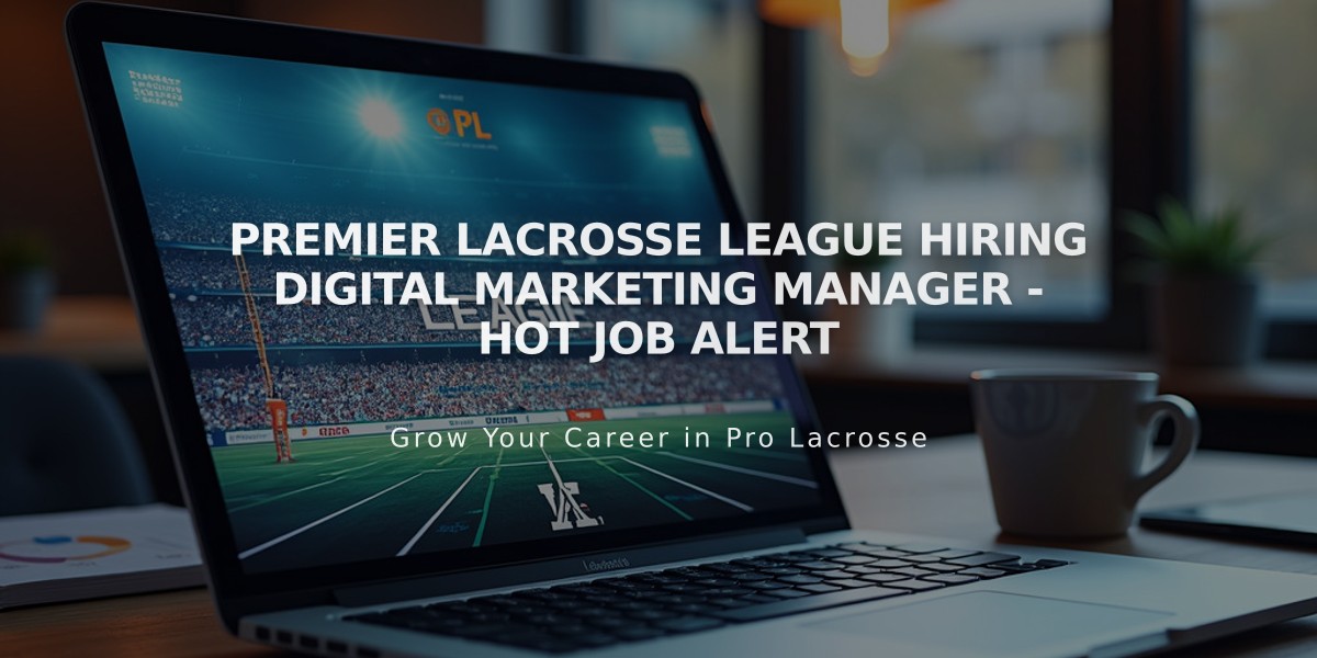 Premier Lacrosse League Hiring Digital Marketing Manager - Hot Job Alert