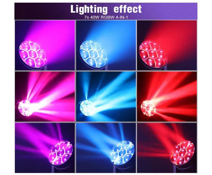 Multicolor lighting effect demo grid