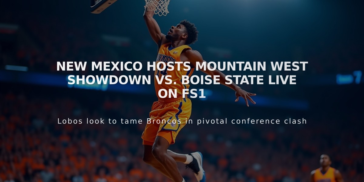 New Mexico Hosts Mountain West Showdown vs. Boise State Live on FS1