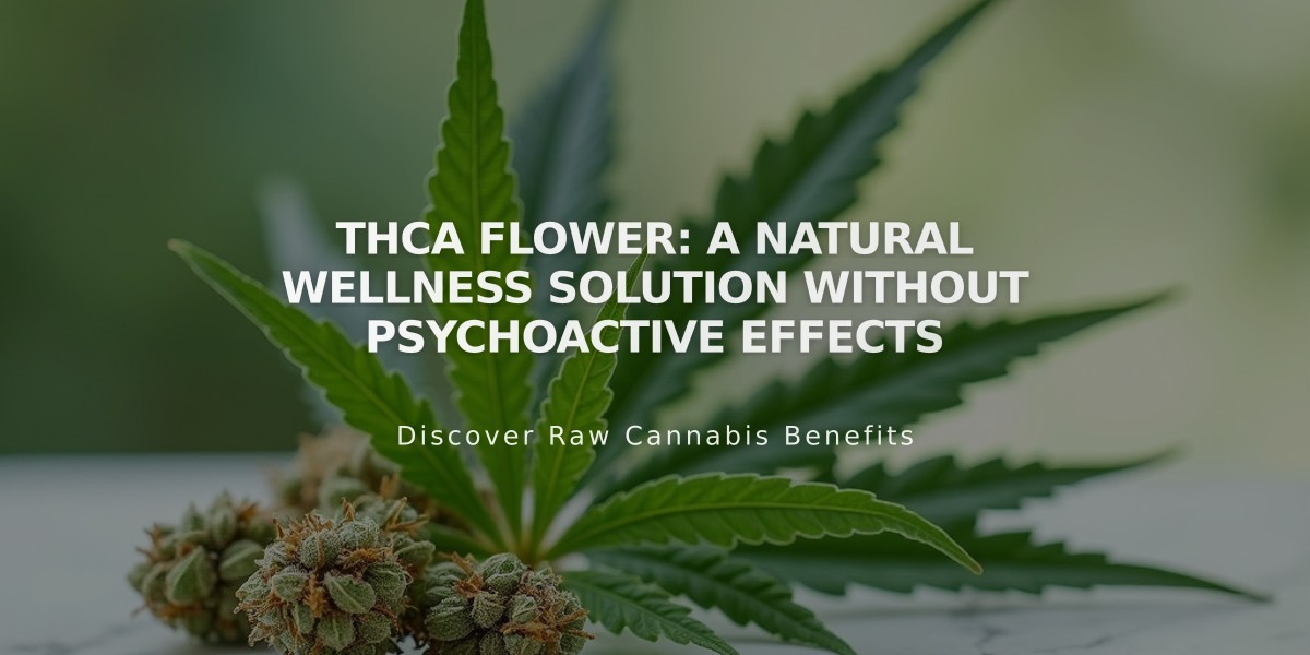 THCA Flower: A Natural Wellness Solution Without Psychoactive Effects