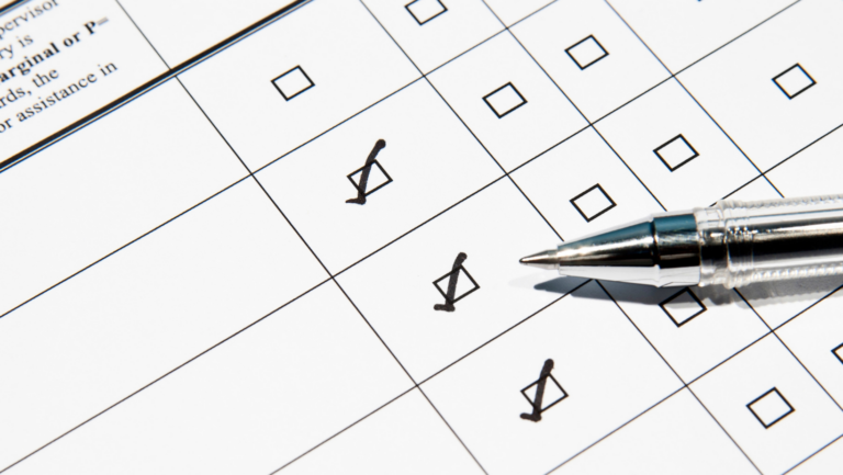 Checklist with multiple marked checkboxes