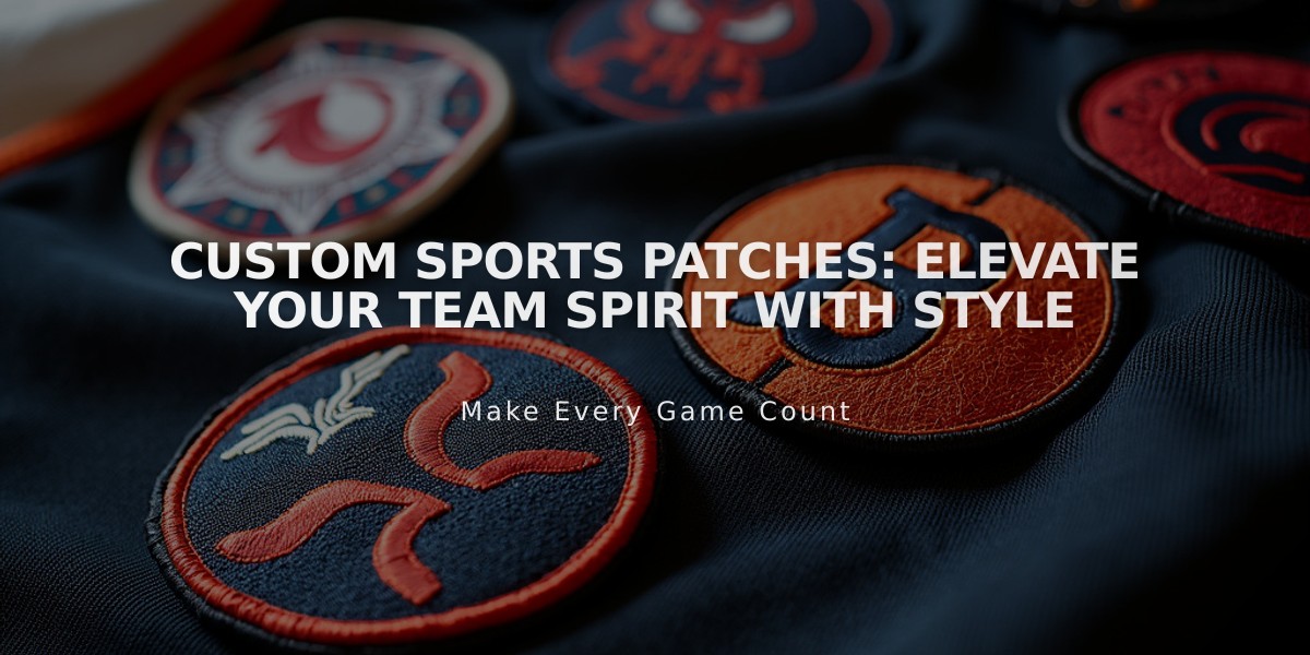 Custom Sports Patches: Elevate Your Team Spirit with Style