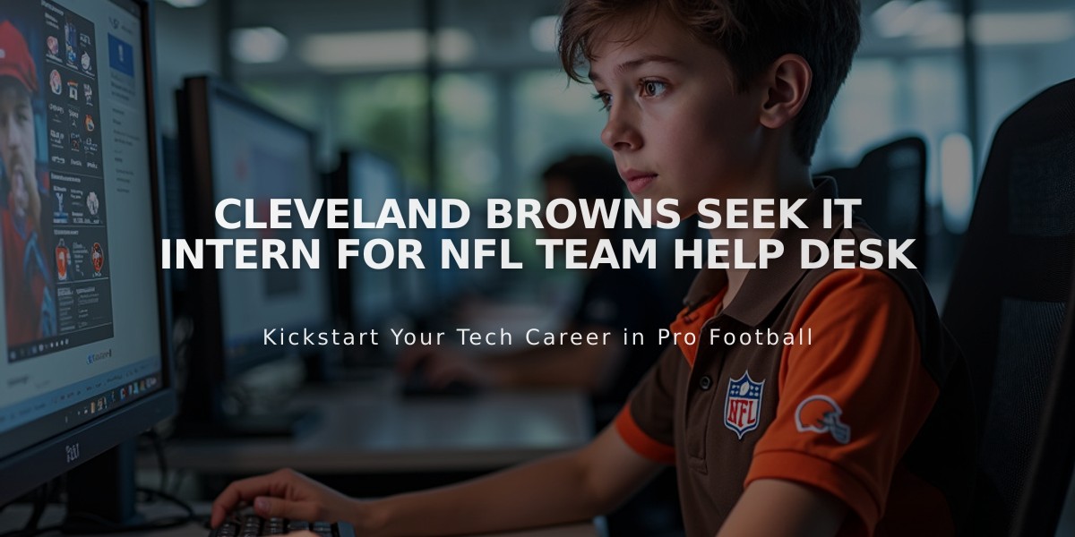 Cleveland Browns Seek IT Intern for NFL Team Help Desk