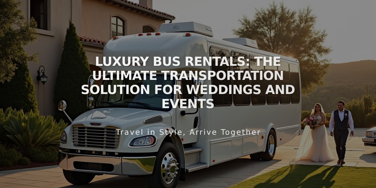 Luxury Bus Rentals: The Ultimate Transportation Solution for Weddings and Events