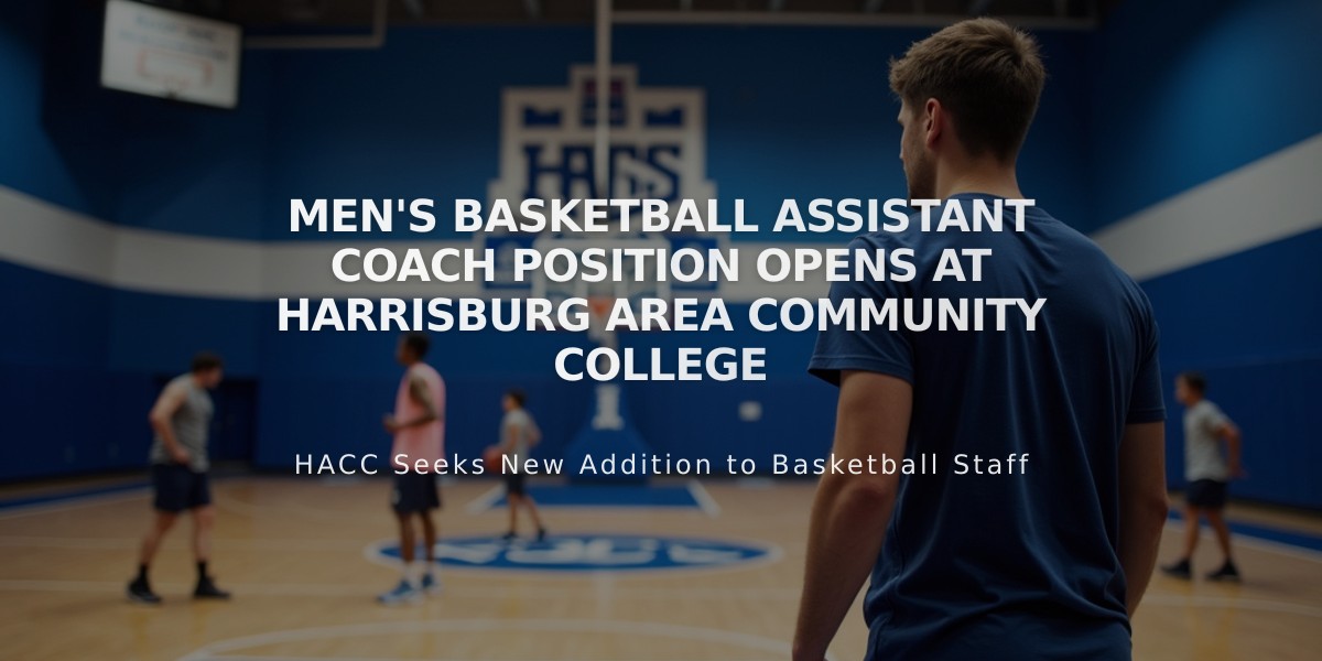 Men's Basketball Assistant Coach Position Opens at Harrisburg Area Community College