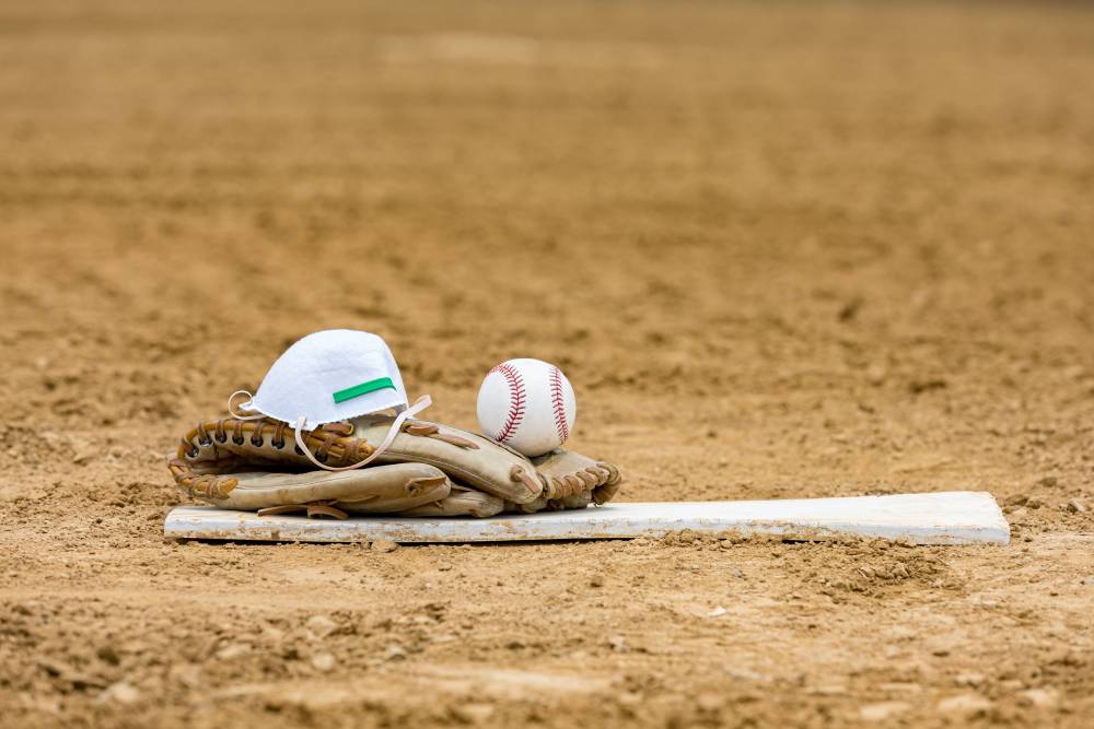 Baseball equipment with protective mask