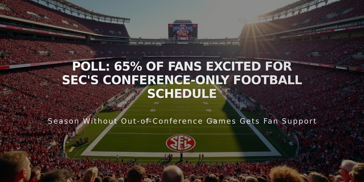 Poll: 65% of Fans Excited for SEC's Conference-Only Football Schedule