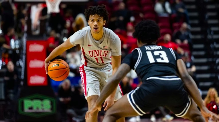 UNLV player dribbles basketball