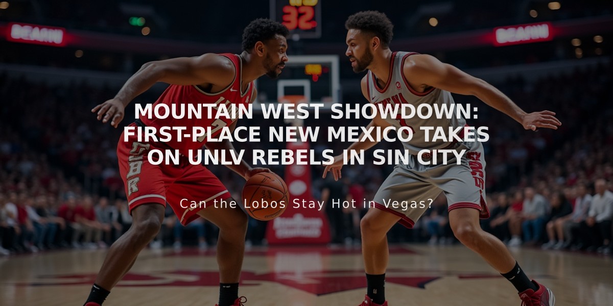 Mountain West Showdown: First-Place New Mexico Takes on UNLV Rebels in Sin City