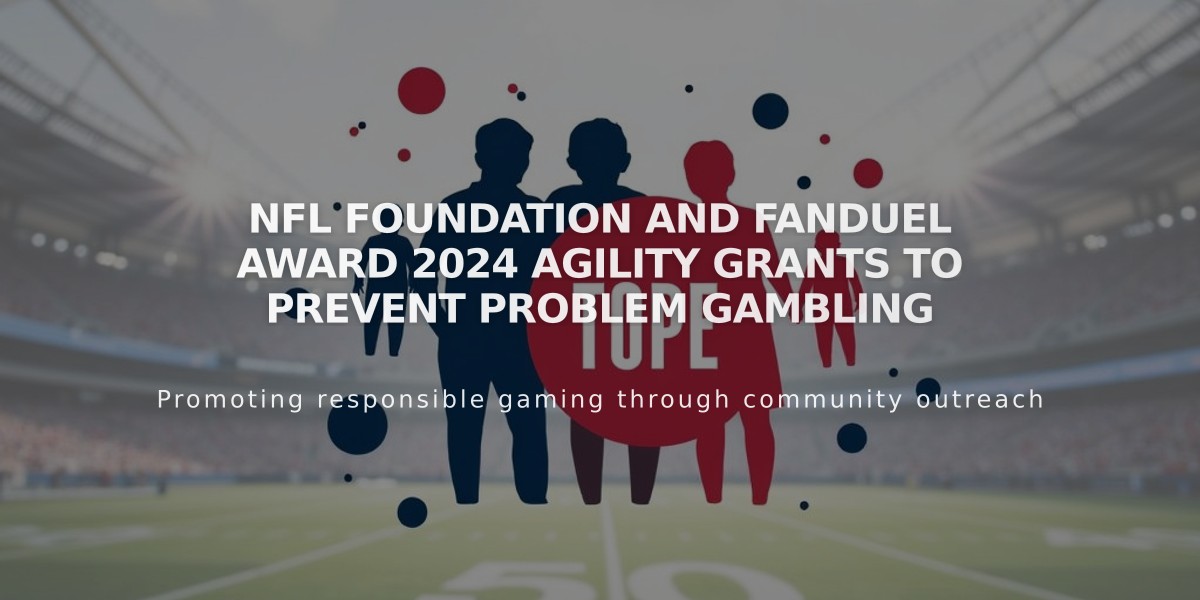 NFL Foundation and FanDuel Award 2024 Agility Grants to Prevent Problem Gambling