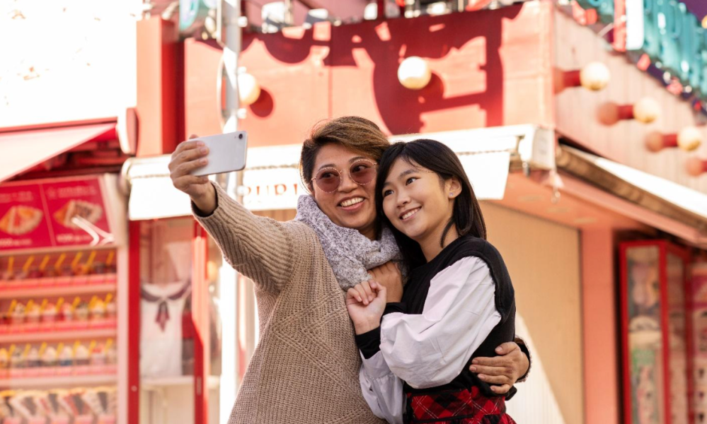 Two women outdoor selfie