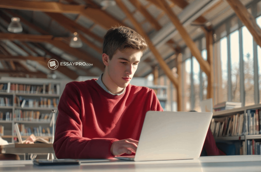 Person working at laptop