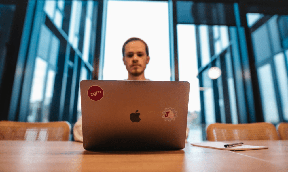 Man working at laptop