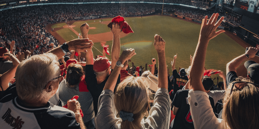 Baseball stadium filled with fans