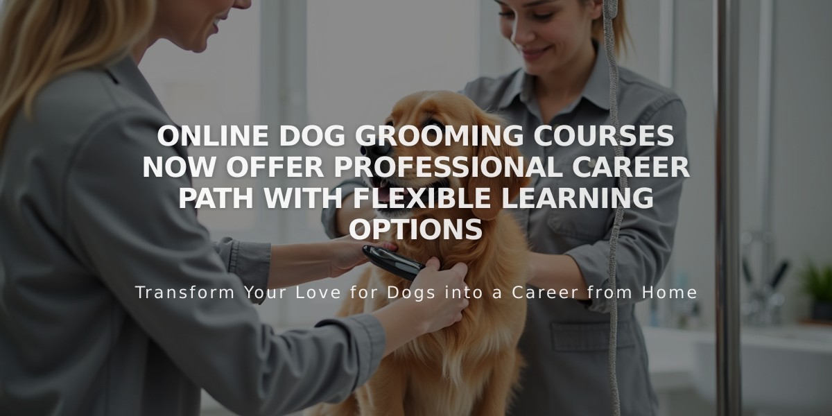 Online Dog Grooming Courses Now Offer Professional Career Path with Flexible Learning Options