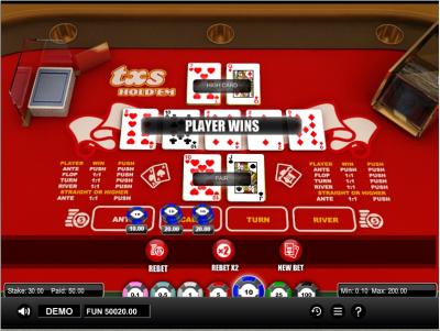 Texas Hold'em poker game screenshot