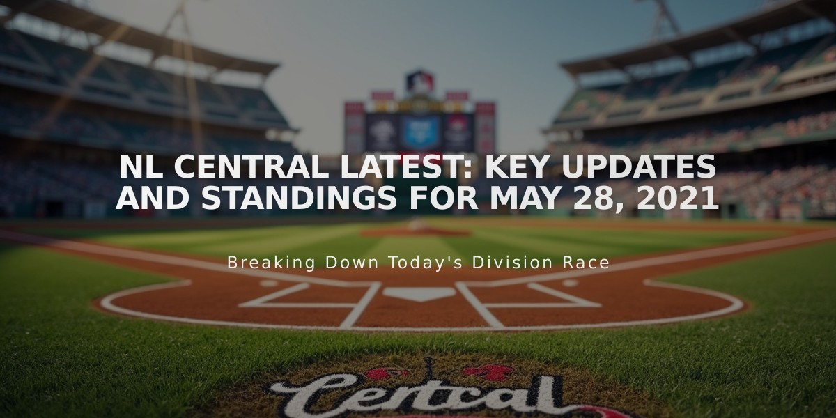 NL Central Latest: Key Updates and Standings for May 28, 2021