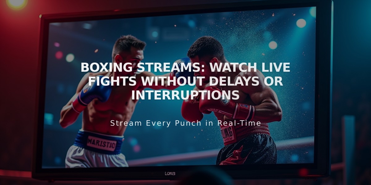 Boxing Streams: Watch Live Fights Without Delays or Interruptions