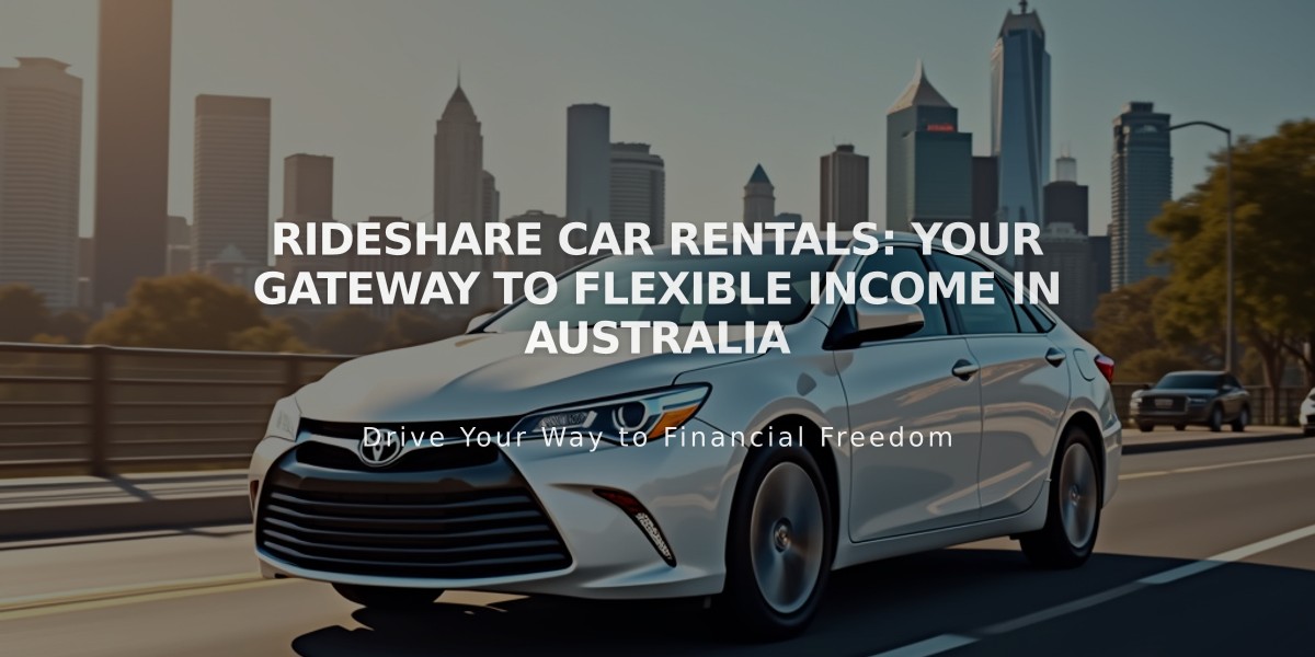 Rideshare Car Rentals: Your Gateway to Flexible Income in Australia