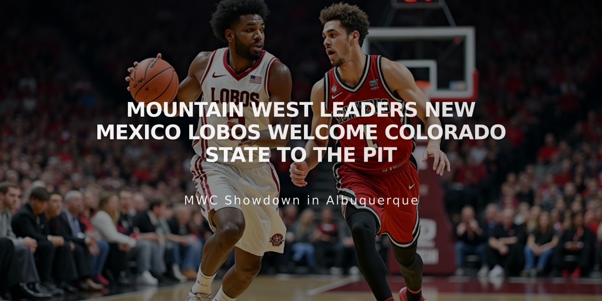 Mountain West Leaders New Mexico Lobos Welcome Colorado State to The Pit