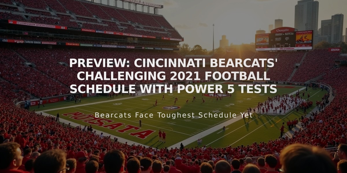 Preview: Cincinnati Bearcats' Challenging 2021 Football Schedule with Power 5 Tests