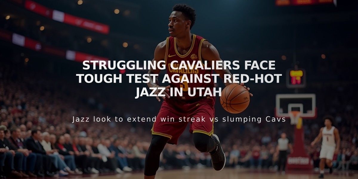 Struggling Cavaliers Face Tough Test Against Red-Hot Jazz in Utah