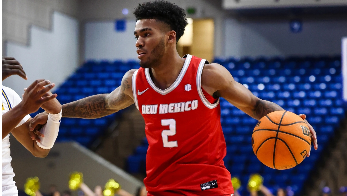 Basketball player in red uniform