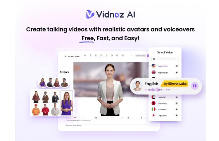 Vidnoz AI video creation interface