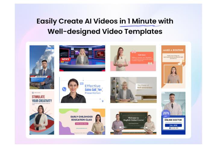 Marketing banner for AI video templates