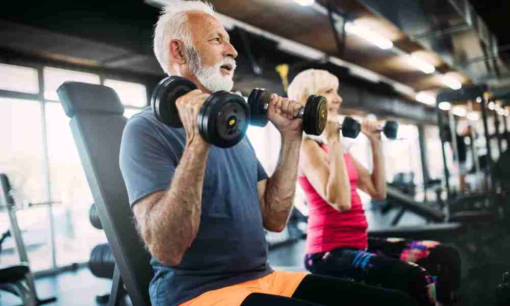 People exercising with weights