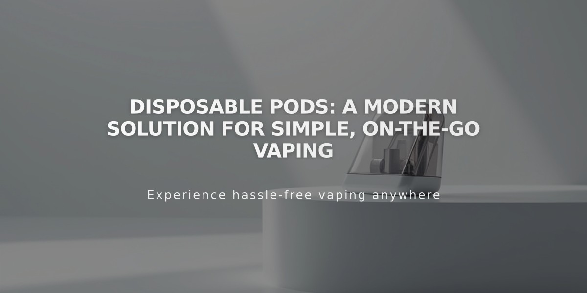 Disposable Pods: A Modern Solution for Simple, On-the-Go Vaping