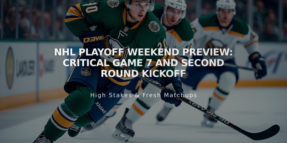 NHL Playoff Weekend Preview: Critical Game 7 and Second Round Kickoff