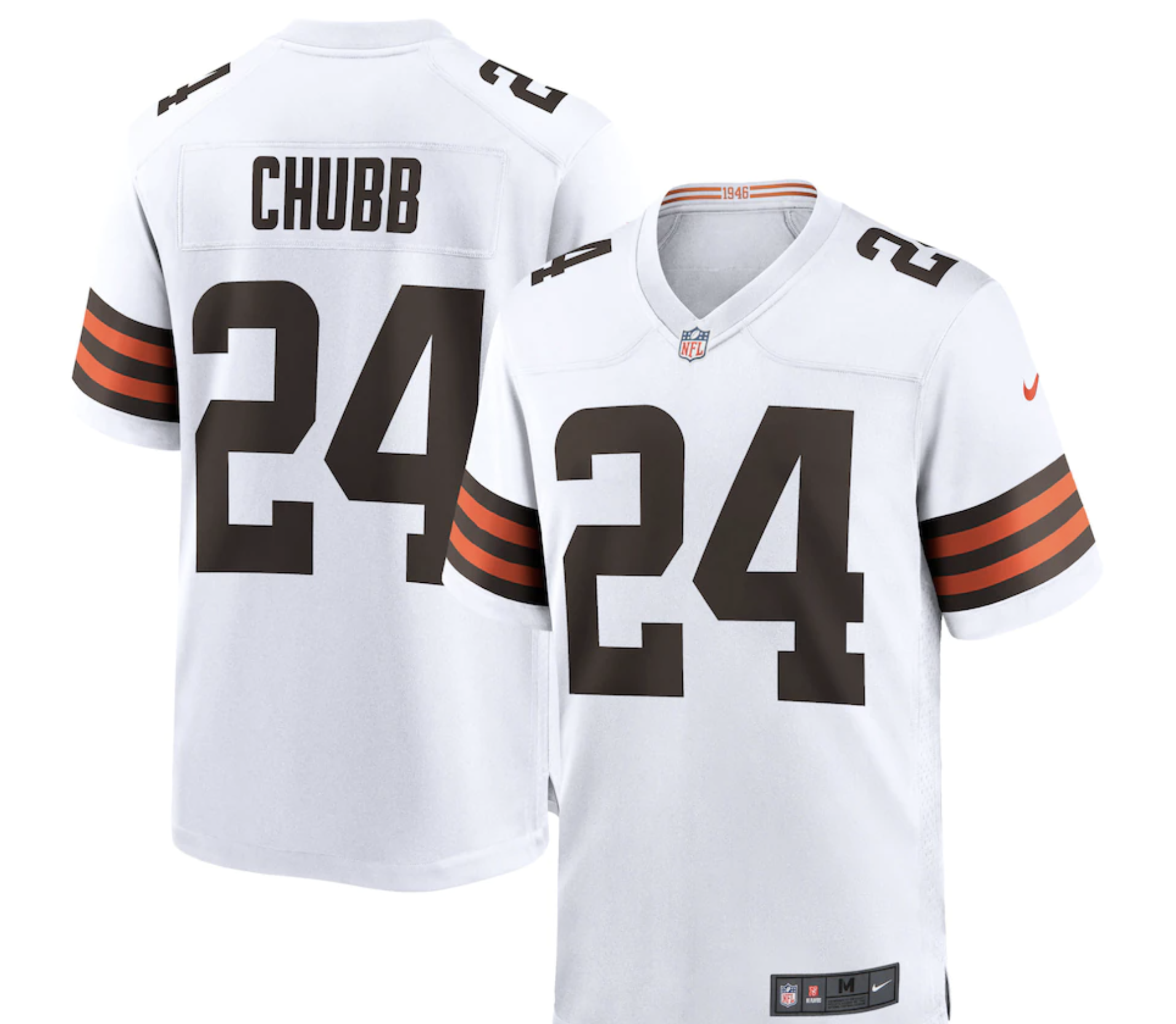 White Browns jersey with Chubb name