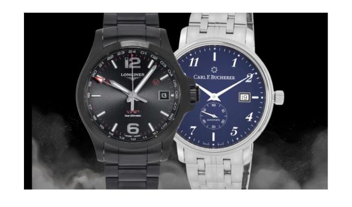 Two luxury watches displayed together