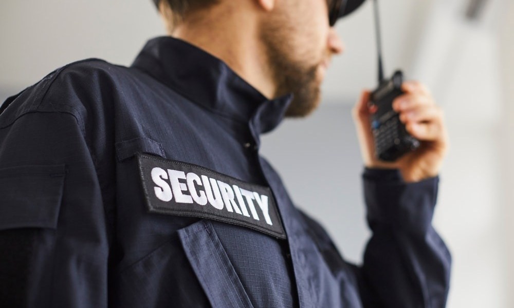 Security guard with radio device