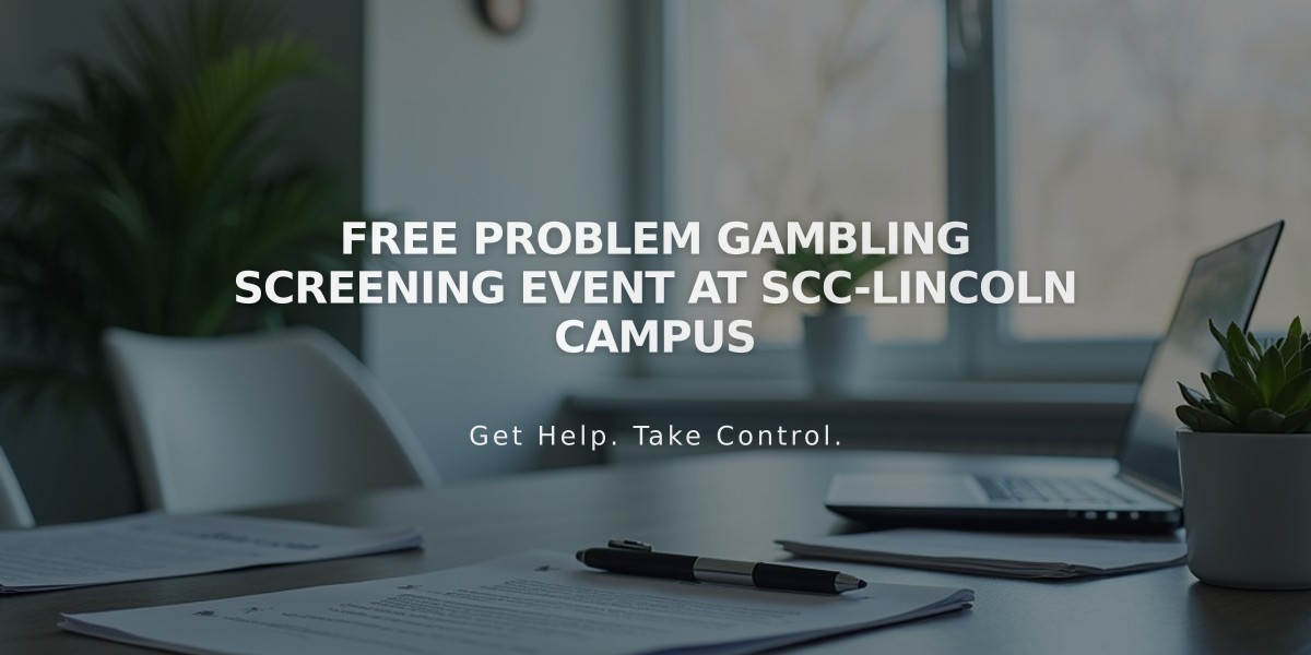 Free Problem Gambling Screening Event at SCC-Lincoln Campus