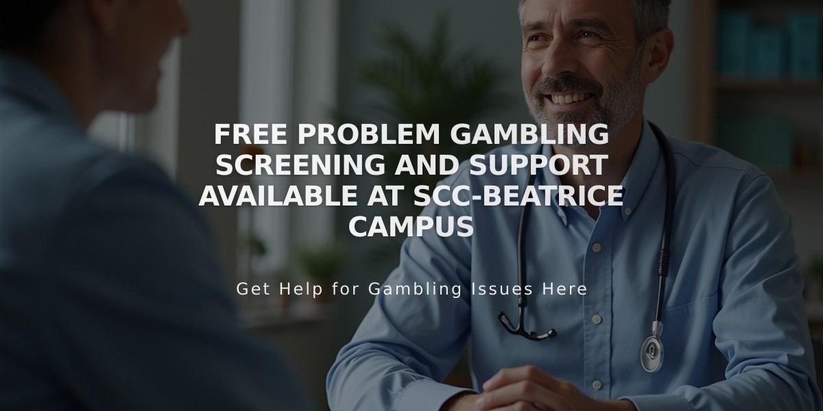 Free Problem Gambling Screening and Support Available at SCC-Beatrice Campus