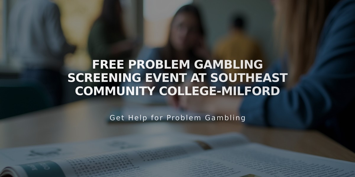 Free Problem Gambling Screening Event at Southeast Community College-Milford