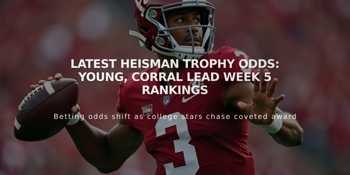 Latest Heisman Trophy Odds: Young, Corral Lead Week 5 Rankings