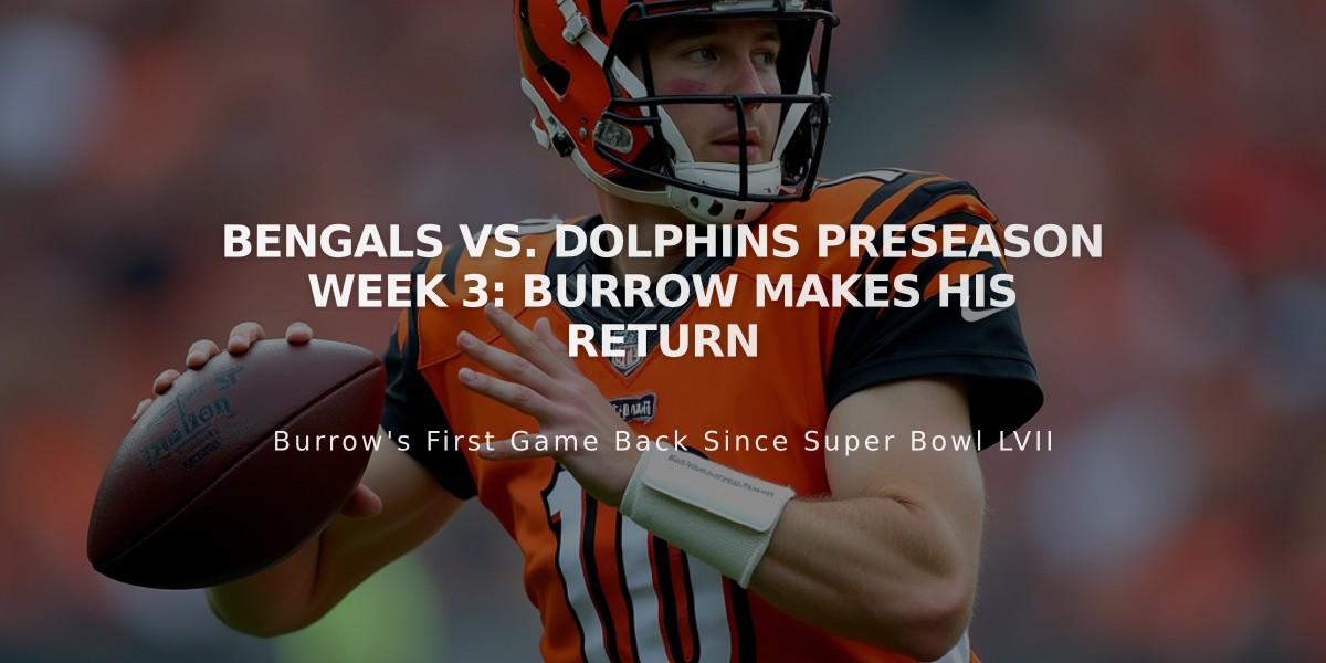 Bengals vs. Dolphins Preseason Week 3: Burrow Makes His Return