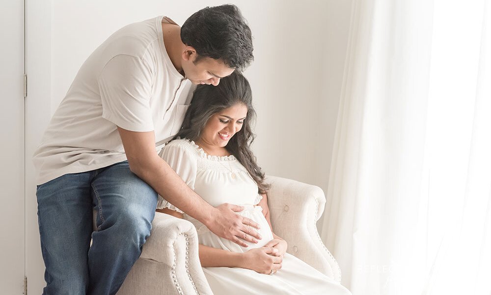 Expecting couple at maternity photoshoot