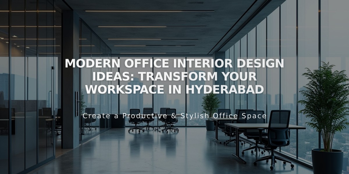 Modern Office Interior Design Ideas: Transform Your Workspace in Hyderabad