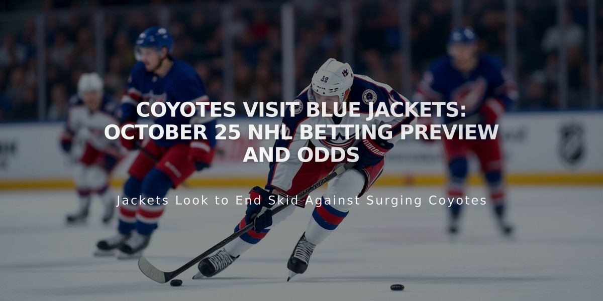 Coyotes Visit Blue Jackets: October 25 NHL Betting Preview and Odds