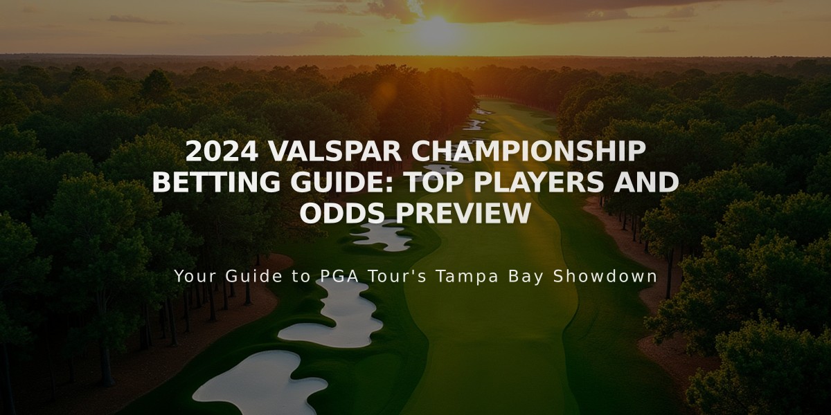 2024 Valspar Championship Betting Guide: Top Players and Odds Preview