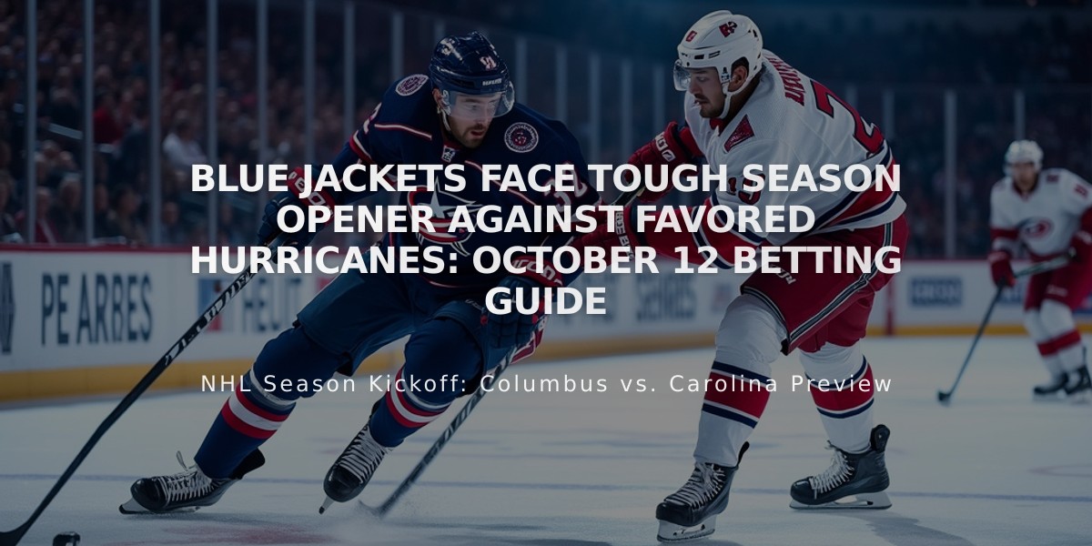 Blue Jackets Face Tough Season Opener Against Favored Hurricanes: October 12 Betting Guide