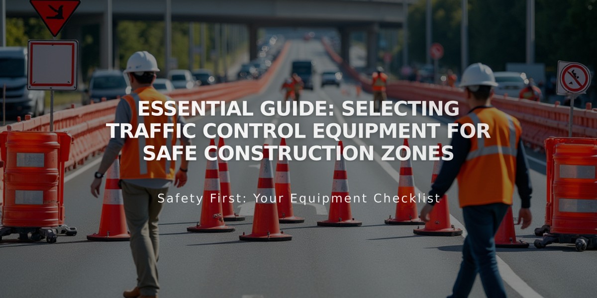 Essential Guide: Selecting Traffic Control Equipment for Safe Construction Zones