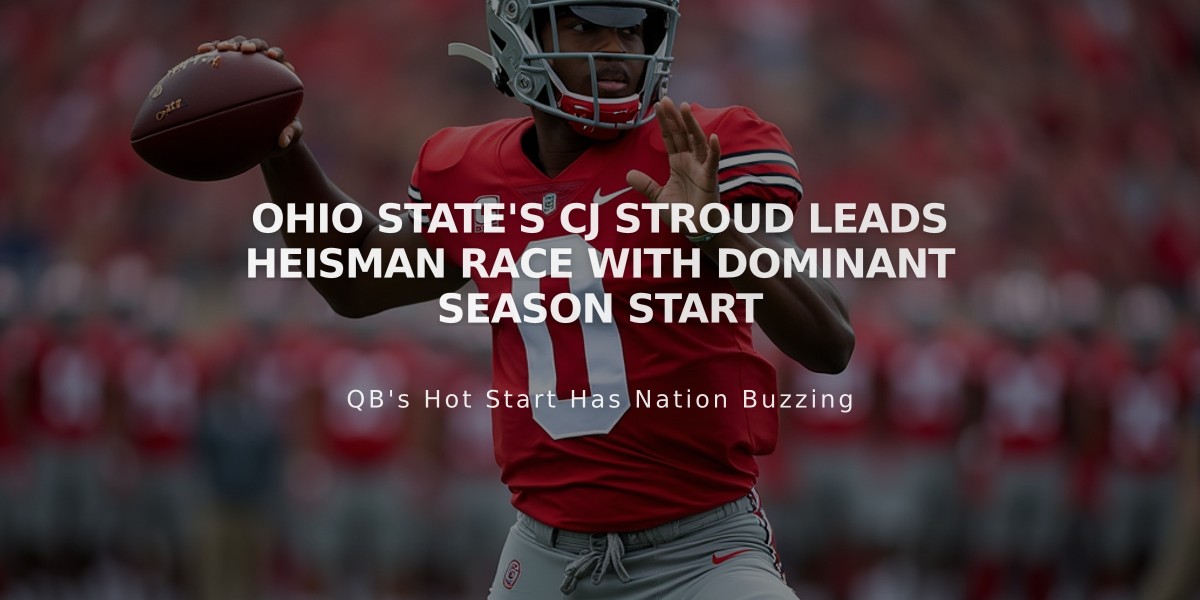 Ohio State's CJ Stroud Leads Heisman Race with Dominant Season Start