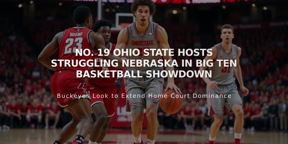 No. 19 Ohio State Hosts Struggling Nebraska in Big Ten Basketball Showdown