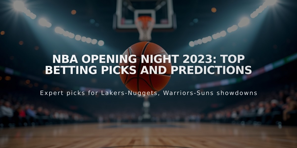 NBA Opening Night 2023: Top Betting Picks and Predictions